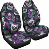 Gretta Skully Car Seat Covers - Sugar Skull - Purple 101207 - YourCarButBetter