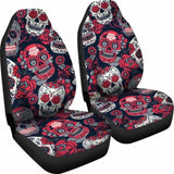 Gretta Skully Car Seat Covers - Sugar Skull - Red 101207 - YourCarButBetter