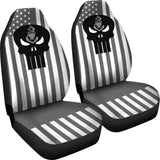 Grey And White Star Stripes American Flag US Coast Guard Car Seat Covers 210701 - YourCarButBetter