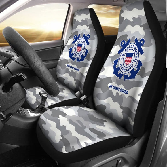 Grey Camouflage US Coast Guard Car Seat Covers 211008 - YourCarButBetter
