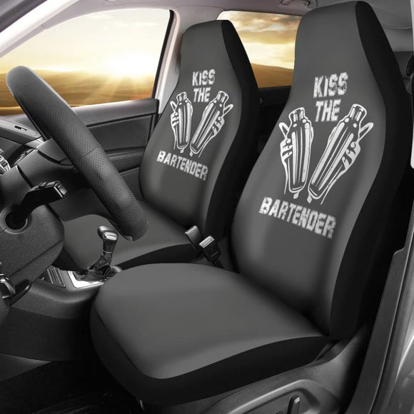 Grey Kiss The Bartender Custom Grunge Style Car Seat Covers 211601 - YourCarButBetter