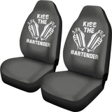 Grey Kiss The Bartender Custom Grunge Style Car Seat Covers 211601 - YourCarButBetter