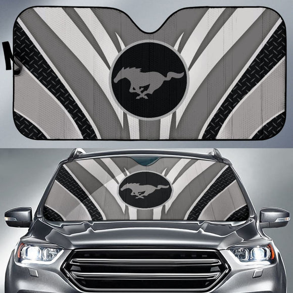 Grey Mustang Car Auto Sun Shades 210801 - YourCarButBetter