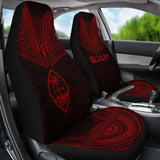 Guam Car Seat Cover - Guam Coat Of Arms Polynesian Chief Tattoo Red Version - 10 174914 - YourCarButBetter
