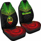 Guam Car Seat Cover - Guam Coat Of Arms Polynesian Chief Tattoo Reggae Version - 10 174914 - YourCarButBetter