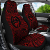 Guam Car Seat Cover - Guam Coat Of Arms Polynesian Red Black 093223 - YourCarButBetter