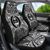 Guam Car Seat Cover - Guam Coat Of Arms Polynesian White Black 105905 - YourCarButBetter