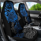 Guam Car Seat Covers - Guam Coat Of Arms Blue Turtle & Gray Hibiscus - Amazing 091114 - YourCarButBetter