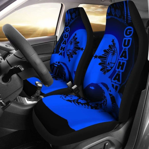 Guam Car Seat Covers - Guam Coat Of Arms Hibiscus And Wave Blue - 232125 - YourCarButBetter