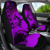 Guam Car Seat Covers - Guam Coat Of Arms Hibiscus And Wave Purple - 232125 - YourCarButBetter