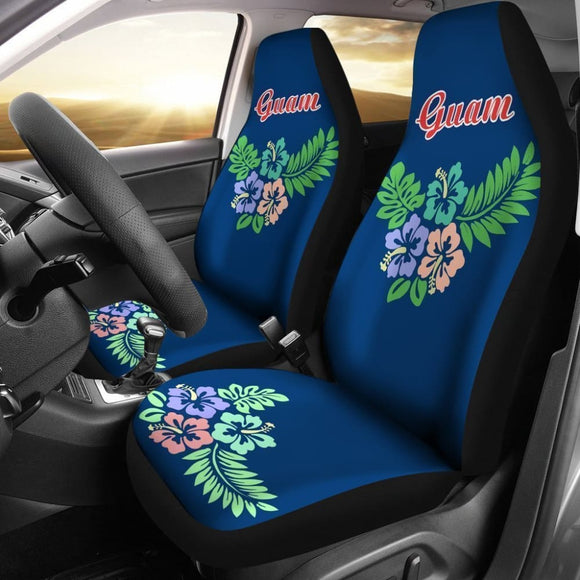 Guam Car Seat Covers Guam Hibiscus Palm Leaves Pattern 174510 - YourCarButBetter
