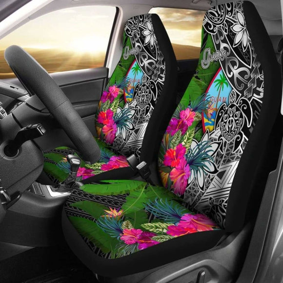 Guam Car Seat Covers - Turtle Plumeria Banana Leaf Crest - 091114 - YourCarButBetter