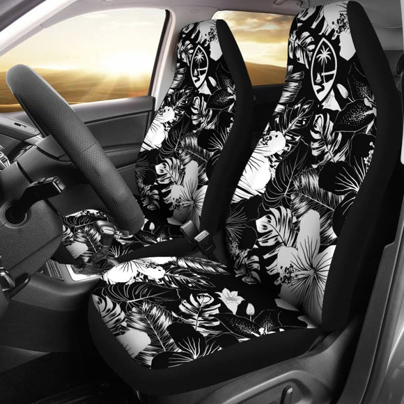 Guam Hibiscus Black Car Seat Covers 093223 - YourCarButBetter