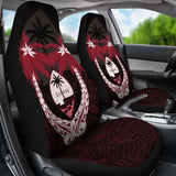 Guam Micronesian Niyok Car Seat Covers - Guam Coat Of Arms Coconut Tree - Amazing 1 105905 - YourCarButBetter