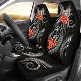 Guam Polynesian Car Seat Covers - Black Plumeria - 105905 - YourCarButBetter