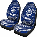 Guam Polynesian Car Seat Covers - Blue Tribal Wave - 105905 - YourCarButBetter