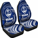 Guam Polynesian Car Seat Covers - Blue Tribal Wave - 105905 - YourCarButBetter