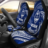 Guam Polynesian Car Seat Covers - Blue Tribal Wave - 105905 - YourCarButBetter