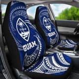 Guam Polynesian Car Seat Covers - Blue Tribal Wave - 105905 - YourCarButBetter