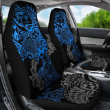 Guam Polynesian Car Seat Covers - Blue Turtle Flowing - 105905 - YourCarButBetter