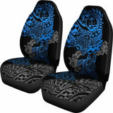 Guam Polynesian Car Seat Covers - Blue Turtle Flowing - 105905 - YourCarButBetter