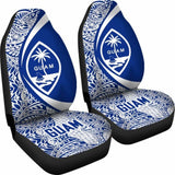 Guam Polynesian Car Seat Covers Circle Style Blue Amazing 105905 - YourCarButBetter
