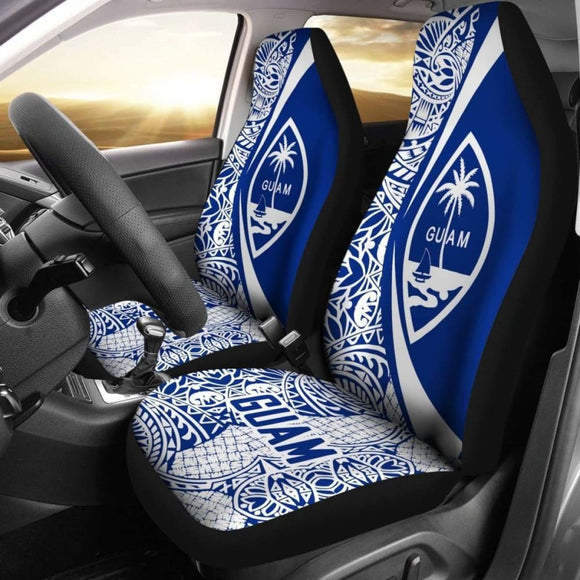 Guam Polynesian Car Seat Covers Circle Style Blue Amazing 105905 - YourCarButBetter