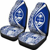 Guam Polynesian Car Seat Covers Circle Style Blue Amazing 105905 - YourCarButBetter