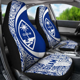 Guam Polynesian Car Seat Covers Circle Style Blue Amazing 105905 - YourCarButBetter