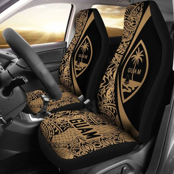 Guam Polynesian Car Seat Covers Circle Style Golden Amazing 105905 - YourCarButBetter