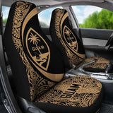 Guam Polynesian Car Seat Covers Circle Style Golden Amazing 105905 - YourCarButBetter