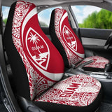 Guam Polynesian Car Seat Covers Circle Style Red Amazing 105905 - YourCarButBetter