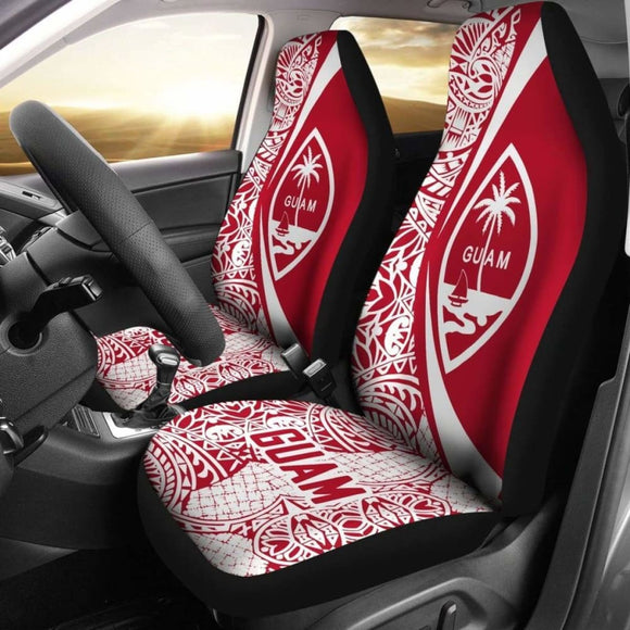 Guam Polynesian Car Seat Covers Circle Style Red Amazing 105905 - YourCarButBetter