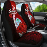Guam Polynesian Car Seat Covers - Coat Of Arm With Hibiscus - 232125 - YourCarButBetter