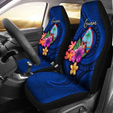 Guam Polynesian Car Seat Covers - Floral With Seal Blue - 12 153908 - YourCarButBetter