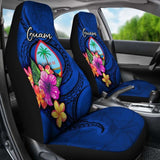 Guam Polynesian Car Seat Covers - Floral With Seal Blue - 12 153908 - YourCarButBetter