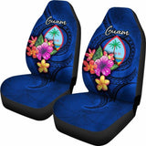 Guam Polynesian Car Seat Covers - Floral With Seal Blue - 12 153908 - YourCarButBetter