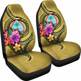 Guam Polynesian Car Seat Covers - Floral With Seal Gold - 12 153908 - YourCarButBetter