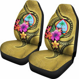 Guam Polynesian Car Seat Covers - Floral With Seal Gold - 12 153908 - YourCarButBetter