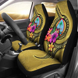 Guam Polynesian Car Seat Covers - Floral With Seal Gold - 12 153908 - YourCarButBetter