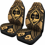 Guam Polynesian Car Seat Covers - Guam Gold Seal With Polynesian Tattoo - 174914 - YourCarButBetter