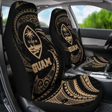 Guam Polynesian Car Seat Covers - Gold Tribal Wave - 105905 - YourCarButBetter