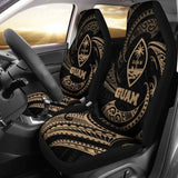 Guam Polynesian Car Seat Covers - Gold Tribal Wave - 105905 - YourCarButBetter