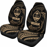 Guam Polynesian Car Seat Covers - Gold Tribal Wave - 105905 - YourCarButBetter