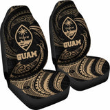 Guam Polynesian Car Seat Covers - Gold Tribal Wave - 105905 - YourCarButBetter