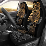 Guam Polynesian Car Seat Covers - Gold Turtle Flowing - 105905 - YourCarButBetter