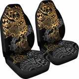 Guam Polynesian Car Seat Covers - Gold Turtle Flowing - 105905 - YourCarButBetter