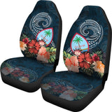 Guam Polynesian Car Seat Covers Guam Hibiscus Polynesian Wave Coat Of Arms 550317 - YourCarButBetter