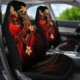Guam Polynesian Car Seat Covers - Plumeria Flowers And Waves - 105905 - YourCarButBetter