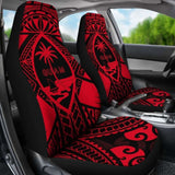Guam Polynesian Car Seat Covers - Red Guam Coat Of Arms Polynesian Tattoo - 174914 - YourCarButBetter